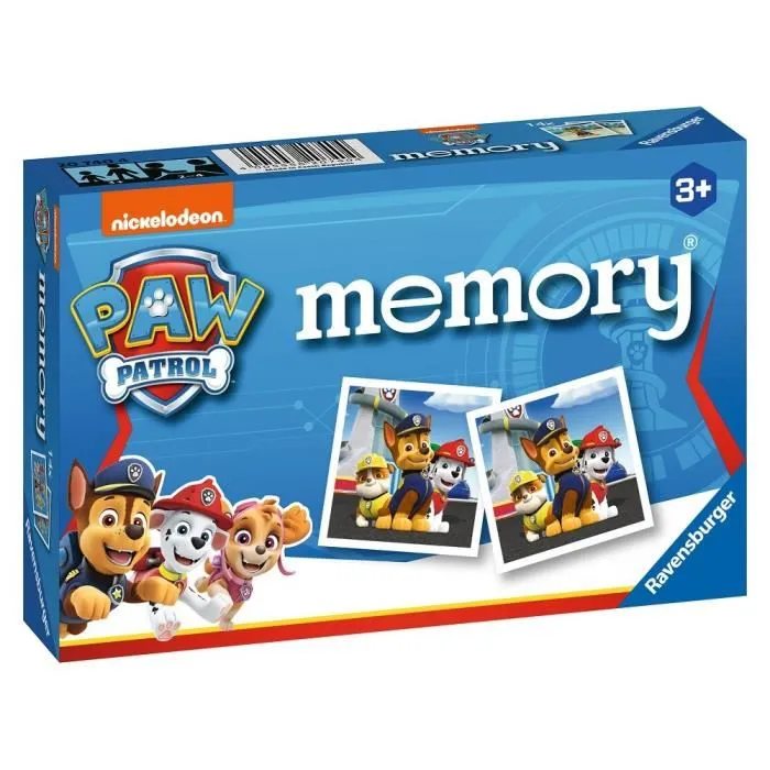 Ravensburger Jeu de Mémoire Memory Pat' Patrouille - Jeu Éducatif Classique pour Enfants à Partir de 3 Ans
