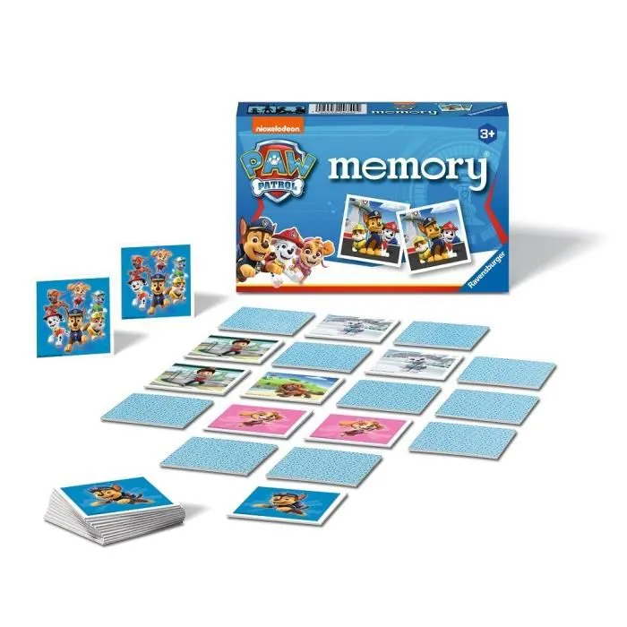 Ravensburger Jeu de Mémoire Memory Pat' Patrouille - Jeu Éducatif Classique pour Enfants à Partir de 3 Ans