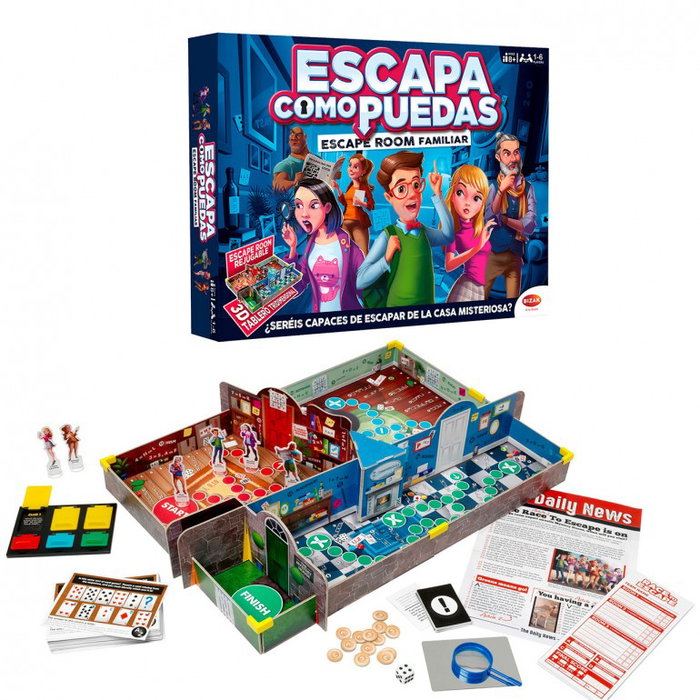 Bizak Escapa Como Puedas Jeu de Société Escape Room Coopératif dès 8 ans 3 Pièces Mystère Bizak Escapa Como Puedas Jeu de Société Escape Room Coopératif dès 8 ans 3 Pièces Mystère