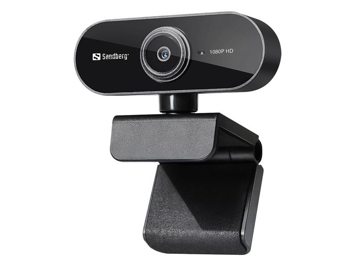 Sandberg Webcam USB Flex - Microphone intégré - Résolution Full HD 1080P - Installation sans pilote - Pour visioconférences et appels vidéo