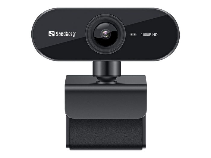 Sandberg Webcam USB Flex - Microphone intégré - Résolution Full HD 1080P - Installation sans pilote - Pour visioconférences et appels vidéo
