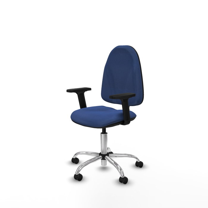 PIQUERAS Y CRESPO Chaise de bureau Algarra, bleu marine, accoudoirs 2D, base chromée