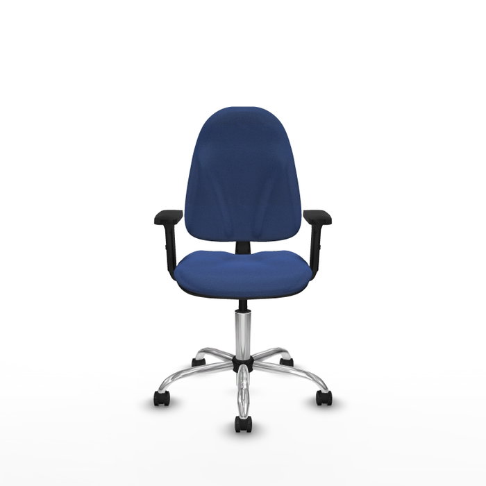 PIQUERAS Y CRESPO Chaise de bureau Algarra, bleu marine, accoudoirs 2D, base chromée