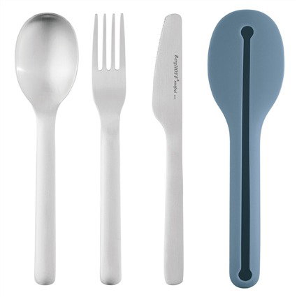 Berghoff - Recipient Dual et couverts 3 pièces avec housse de silicone - Récipient compartimenté pour repas/snacks, anti-fuite, couverts durables, lavable au lave-vaisselle Berghoff - Recipient Dual et couverts 3 pièces avec housse de silicone - Récipient compartimenté pour repas/snacks, anti-fuite, couverts durables, lavable au lave-vaisselle