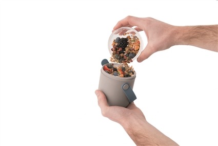 Berghoff - Recipient Dual et couverts 3 pièces avec housse de silicone - Récipient compartimenté pour repas/snacks, anti-fuite, couverts durables, lavable au lave-vaisselle Berghoff - Recipient Dual et couverts 3 pièces avec housse de silicone - Récipient compartimenté pour repas/snacks, anti-fuite, couverts durables, lavable au lave-vaisselle