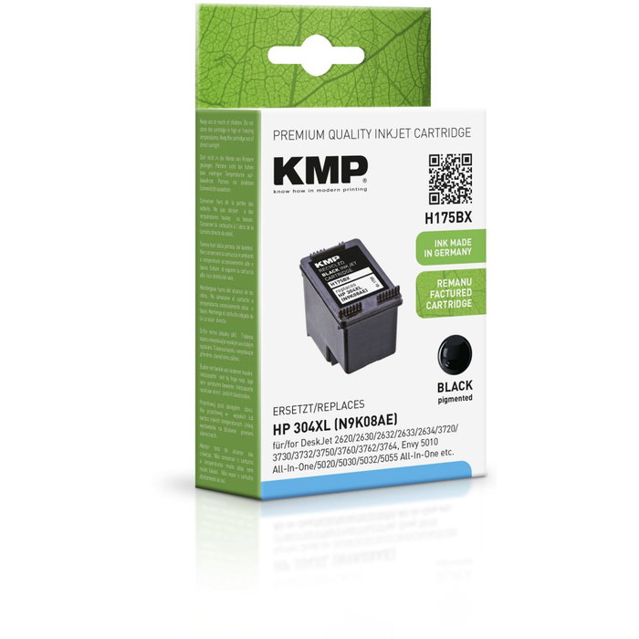 KMP H175BX Cartouche d'encre noire compatible avec HP N9K08AE 304 XL