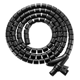 Equip Gestionnaire de Câbles en Spirale pour Bureau - Organise et Protège les Câbles - 1m - Noir