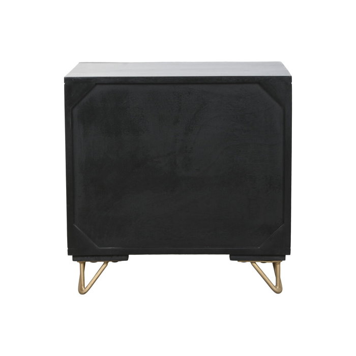 Table de Nuit Home ESPRIT Noir Doré 50 x 40 x 50 cm Table de Nuit Home ESPRIT Noir Doré 50 x 40 x 50 cm