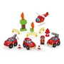 ECOIFFIER Abrick 3359 - Malette de Rangement Véhicule Pompier avec 3 Camions, Hélicoptère, Personnage et Accessoires - 18 mois