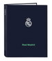 Safta Carpeta - Classeur Format A4 4 Anneaux Thème Real Madrid 2ème Équipement 25/26 26.5x33x4cm pour Enfants 3 Ans et Plus