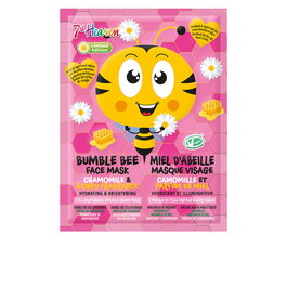 7Th Heaven Masque visage en tissu Bumble Bee, à l'extrait de camomille dorée et miel, pour peaux normales à sèches, unisexe, 1 unité