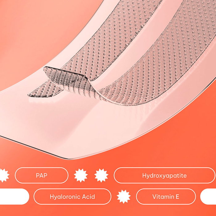 POP. Bandes blanchissantes pour dents - Arôme Pêche - 7 Applications - Blanchiment efficace jusqu'à 8 nuances plus claires