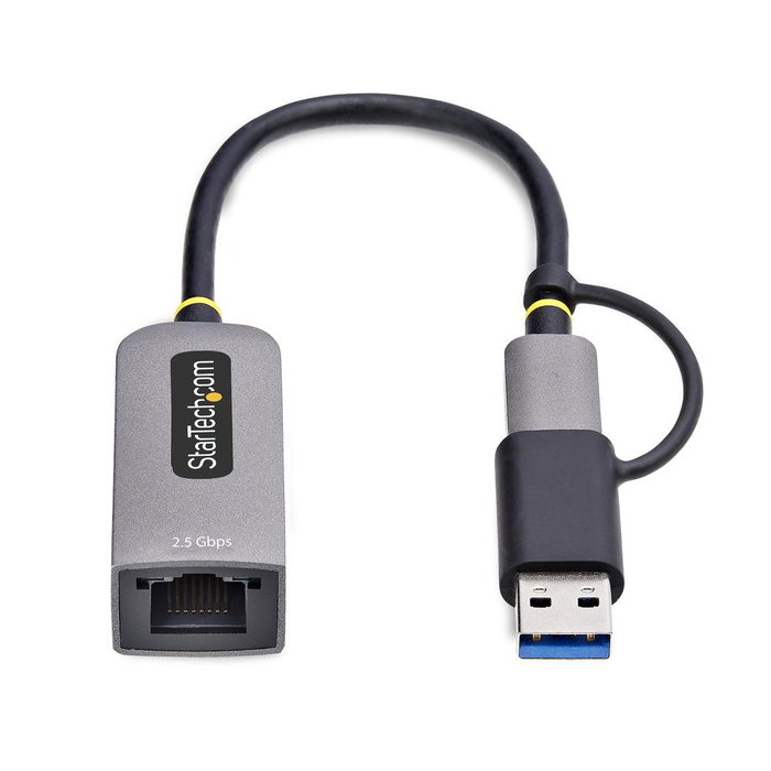 StarTech.com U2GA-USB-C-ETHERNET Adaptateur USB-C vers Ethernet RJ45 2.5 GbE avec adaptateur USB-A