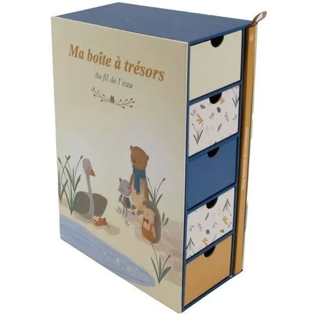 DOMIVA - Coffret Au Fil de l'Eau - Boîte à Trésors et Journal de Naissance avec Arbre Généalogique pour Souvenirs de Bébé DOMIVA - Coffret Au Fil de l'Eau - Boîte à Trésors et Journal de Naissance avec Arbre Généalogique pour Souvenirs de Bébé