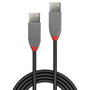 Lindy Câble USB 2.0 type A vers A Anthra Line 5 m - Double blindage, conducteurs en cuivre étamé, connecteurs plaqués or 24 carats pour installations professionnelles AV/IT