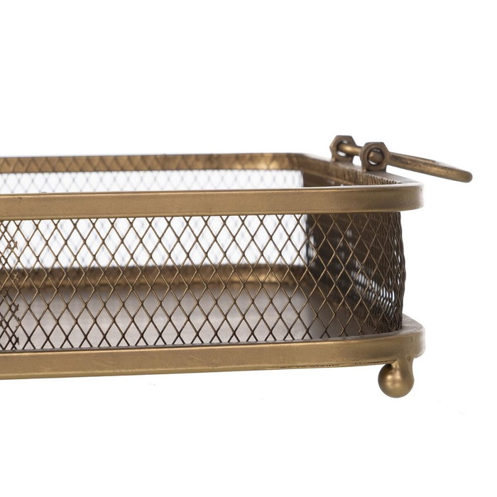 BigBuy Home Plateau apéritif Doré Fer 40 x 40 x 10 cm