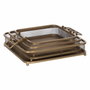 BigBuy Home Plateau apéritif Doré Fer 40 x 40 x 10 cm