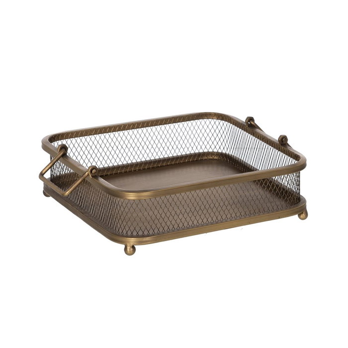 BigBuy Home Plateau apéritif Doré Fer 40 x 40 x 10 cm
