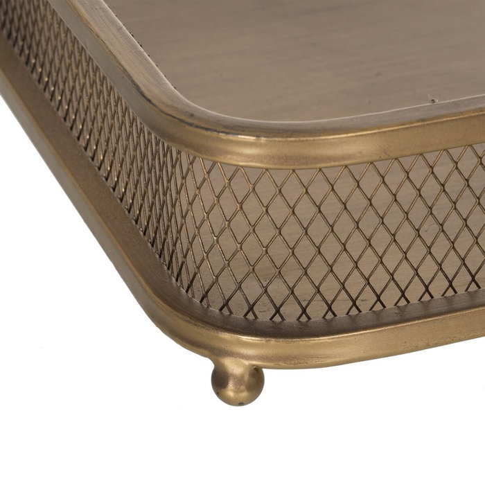 BigBuy Home Plateau apéritif Doré Fer 40 x 40 x 10 cm