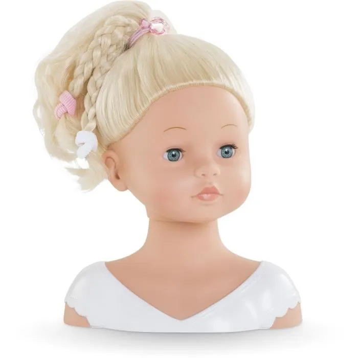 Corolle Tête à Coiffer - Poupée de Coiffure avec 10 Accessoires, Cheveux Implantés Régulièrement, Vinyle Parfumé Vanille - Jeu de Création pour Enfant dès 3 ans