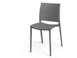 Giftdecor Chaise Lisa Grise 41x79x46cm en Plastique PP