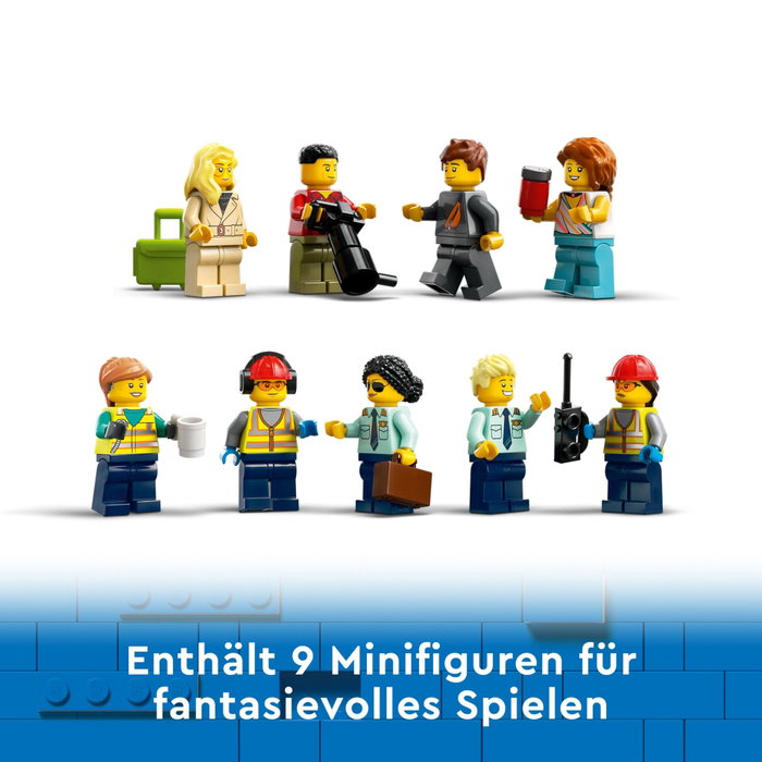 LEGO City 60367 L'Avion de Ligne avec véhicules d'aéroport et 9 minifigurines