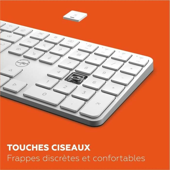 Mobility Lab KMP2000W Clavier sans fil AZERTY Blanc
