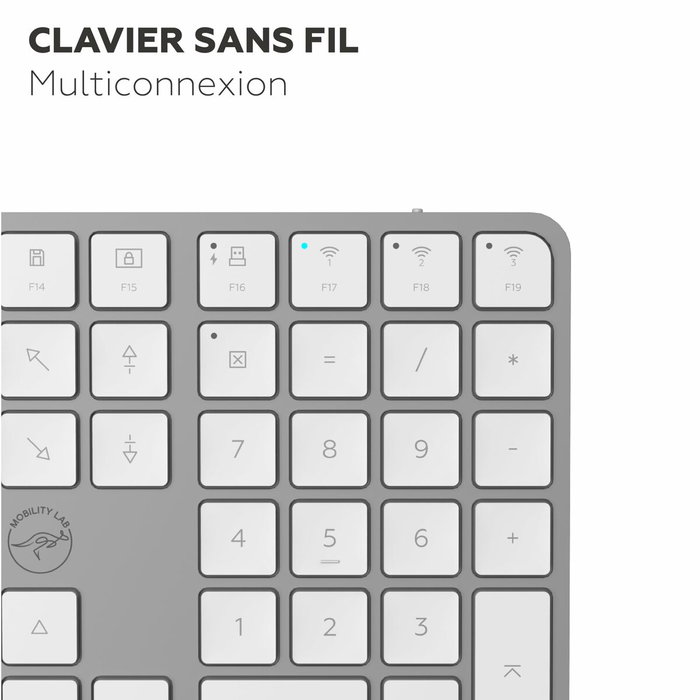 Mobility Lab KMP2000W Clavier sans fil AZERTY Blanc