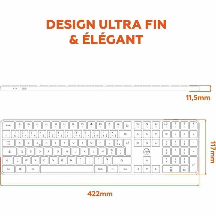 Mobility Lab KMP2000W Clavier sans fil AZERTY Blanc