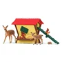 Schleich 42658 Farm World - Coffre Cabane des Animaux de la Forêt avec Biche, Faon, Écureuil et Hérisson, Jeu Enfant 3 Ans et Plus