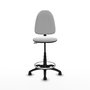 Tabouret Aýna taburete Contact permament de base Tissu Blanc Structure polyamide noire Sans accoudoirs Sans appui-tête Roulettes en nylon 50 mm