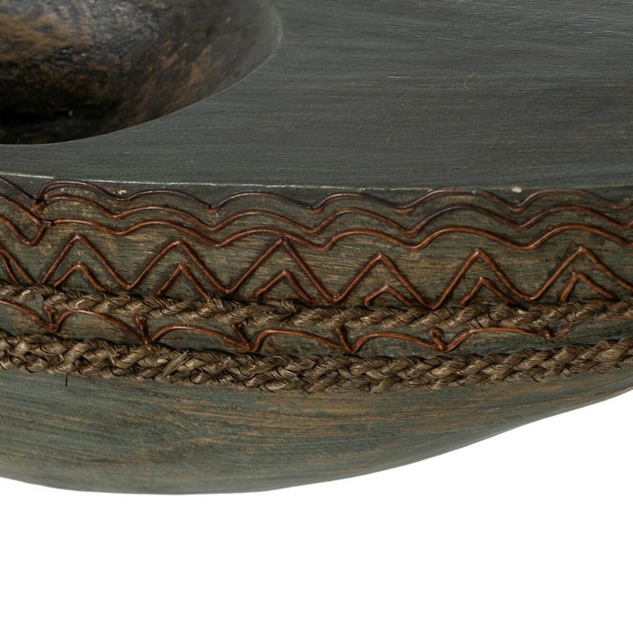 BigBuy Home Centre de Table Marron Vert Bois Fibre naturelle 98 x 14 x 16 cm