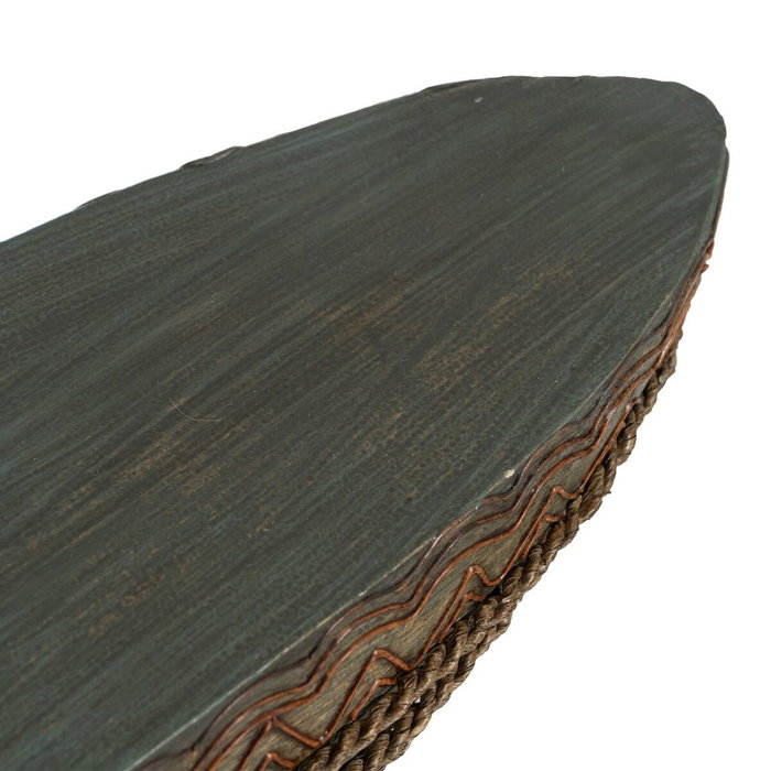 BigBuy Home Centre de Table Marron Vert Bois Fibre naturelle 98 x 14 x 16 cm