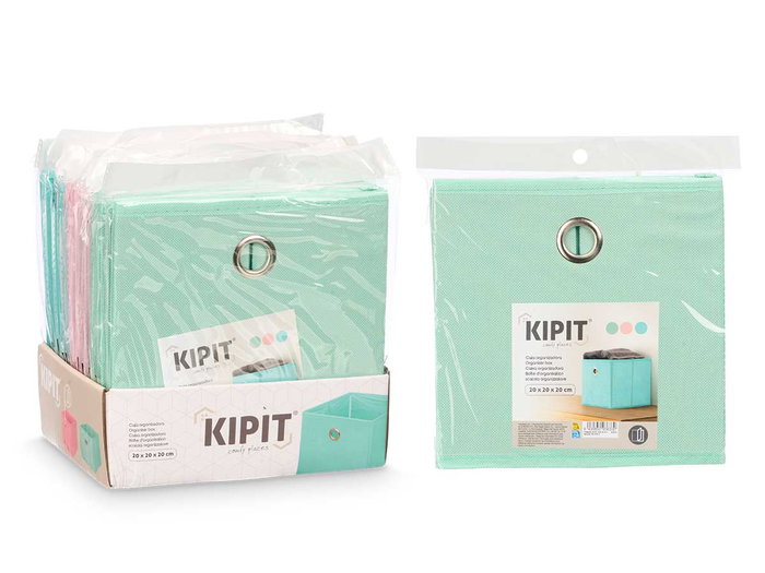 Kipit Boîte Pliable Organisatrice 20x20x20 cm Couleurs Assorties (Set de 24)