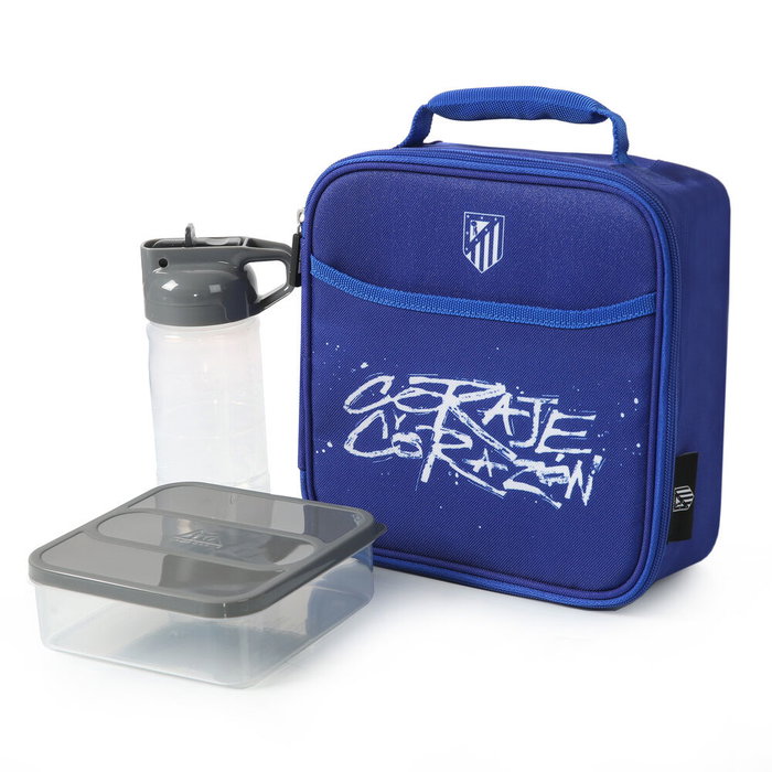 ATLETICO DE MADRID Kit pique-nique avec glacière porte-repas, bouteille et tupperware en polyester 600D ATLETICO DE MADRID Kit pique-nique avec glacière porte-repas, bouteille et tupperware en polyester 600D