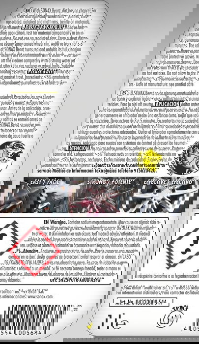 Sonax SX04333000 Nettoyant De Roues Bestia Sans Acide Pour Toutes Roues Sonax SX04333000 Nettoyant De Roues Bestia Sans Acide Pour Toutes Roues