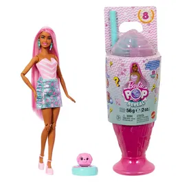 Barbie Poupée Pop Reveal avec 8 surprises - JFY62 - Poupée articulée parfumée, slime granité, accessoires de coiffure et tenue amovible pour enfant