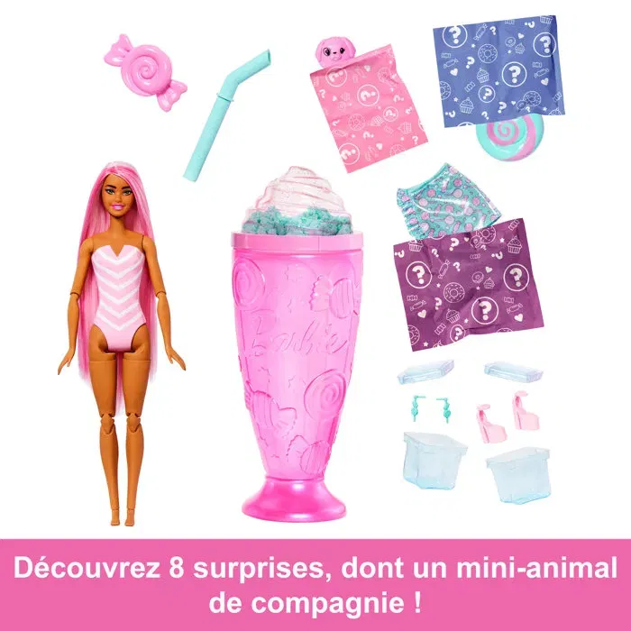 Barbie Poupée Pop Reveal avec 8 surprises - JFY62 - Poupée articulée parfumée, slime granité, accessoires de coiffure et tenue amovible pour enfant Barbie Poupée Pop Reveal avec 8 surprises - JFY62 - Poupée articulée parfumée, slime granité, accessoires de coiffure et tenue amovible pour enfant