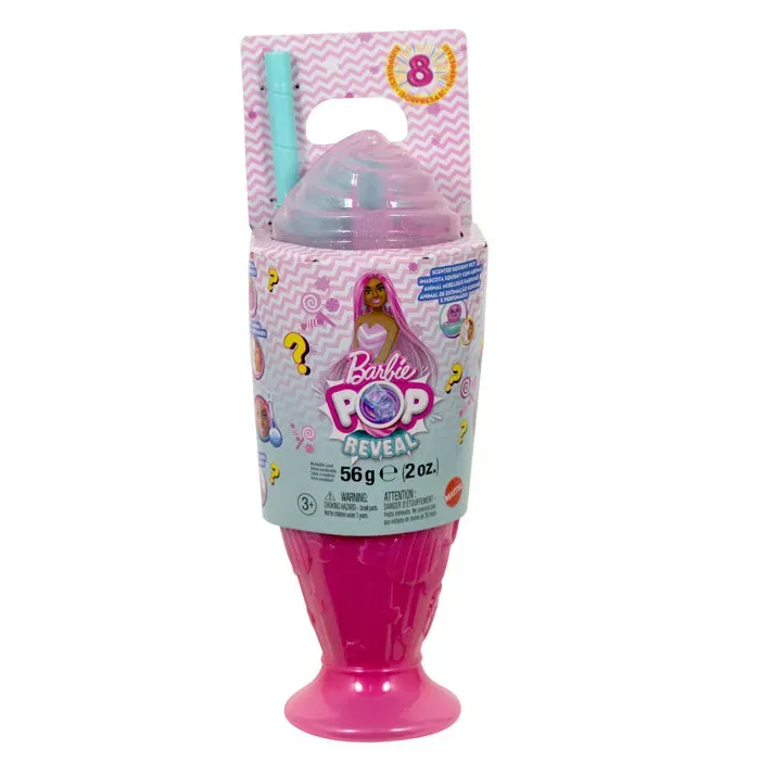 Barbie Poupée Pop Reveal avec 8 surprises - JFY62 - Poupée articulée parfumée, slime granité, accessoires de coiffure et tenue amovible pour enfant Barbie Poupée Pop Reveal avec 8 surprises - JFY62 - Poupée articulée parfumée, slime granité, accessoires de coiffure et tenue amovible pour enfant