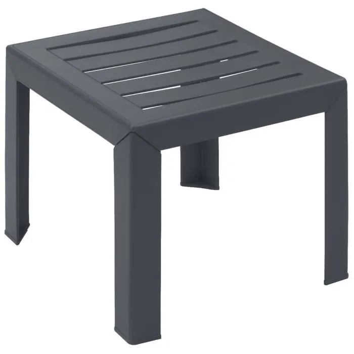 Grosfillex Table basse Miami 40 x 40 cm Anthracite Résine pour jardin et terrasse Grosfillex Table basse Miami 40 x 40 cm Anthracite Résine pour jardin et terrasse
