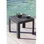 Grosfillex Table basse Miami 40 x 40 cm Anthracite Résine pour jardin et terrasse