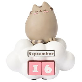 Pusheen Calendrier perpétuel 3D - Collection Purrfect Love - Décoratif en résine peint main - 10x12x13 cm
