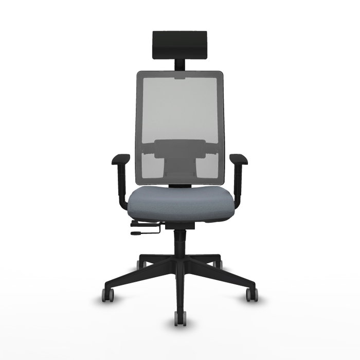 Piqueras y Crespo Chaise de Bureau Horna Gris avec Appui-tête Piqueras y Crespo Chaise de Bureau Horna Gris avec Appui-tête