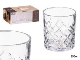 Vivalto Verre Troquelado Transparent 350 ml 8.5x9.5x8.5 cm (Set de 24)