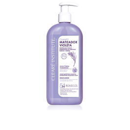 Clearé Institute Shampooing Violet Matisant 400 ml - Neutralise les nuances jaunes et orange, hydrate et apporte brillance