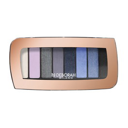 Deborah Palette Color Moods N° 4 - Palette de maquillage yeux et visage avec 8 fards à paupières, finis mat et métallique, enrichie à l'huile d'abricot
