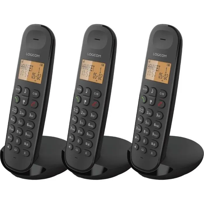 Logicom ILOA 350 TRIO - Téléphone fixe sans fil DECT - Noir Logicom ILOA 350 TRIO - Téléphone fixe sans fil DECT - Noir