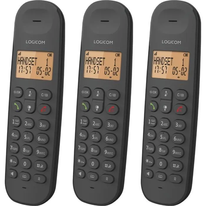 Logicom ILOA 350 TRIO - Téléphone fixe sans fil DECT - Noir Logicom ILOA 350 TRIO - Téléphone fixe sans fil DECT - Noir