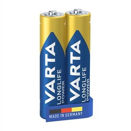 Varta 4903121412 Piles alcalines LR03 AAA Longlife Power 2 unités, haute puissance pour jouets, souris sans fil et lampes de poche, conservation 10 ans