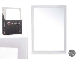 Giftdecor Miroir Blanc 55.5 x 75.5 cm avec Cadre en Cristal et Plastique (Set de 8)